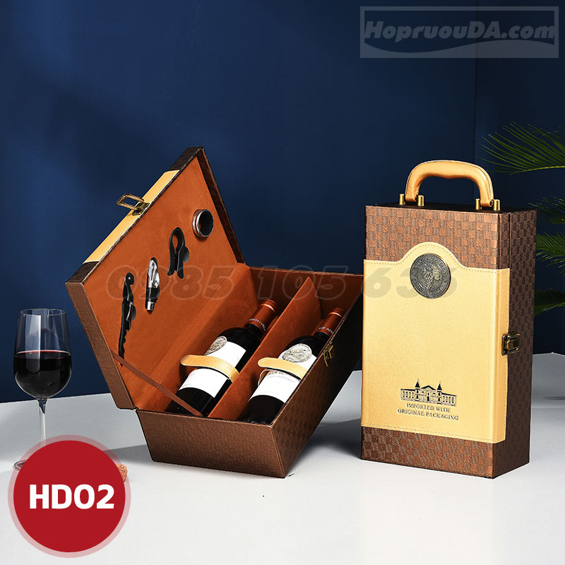 Ở đâu bán hộp rượu da đôi sang trọng HD02?